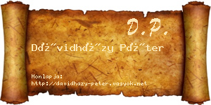 Dávidházy Péter névjegykártya